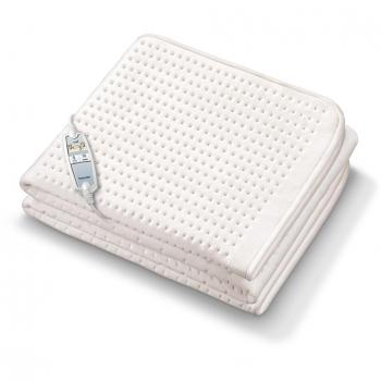 Beurer UB 100 Cosy Electric Heated Mattress Pad with Dual Temperature Zones and 9 Heat Settings, Anti-Allergenic, White