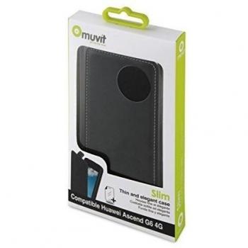 Muvit Slim - Funda + protector de pantalla para Huawei Ascend G6 4G, negro