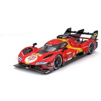 Maqueta de Coche Burago Ferrari 499P LMH 1:24, Cuerpo de Metal, Apertura Manual de Puertas, Miniatura Coleccionable