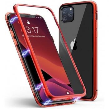 Funda Magnética con Cristal Templado Roja para iPhone 11 Pro Max