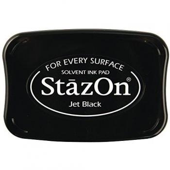 Rayher 28383576, almohadilla para sellos StazOn, color negro, Tinta permanente para sellos