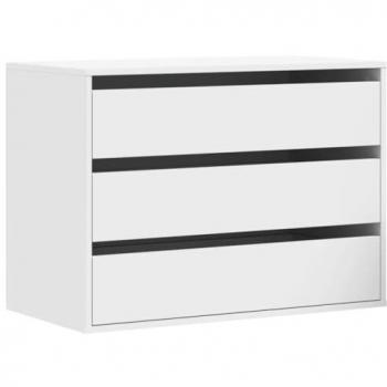 Cajonera de esquina de madera de ingeniería blanca 80x41x58 cm
