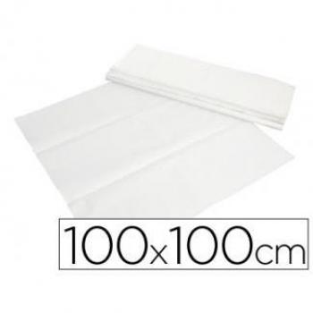 Mantel de papel blanco en hojas 100x100 cm caja de 400 unidades