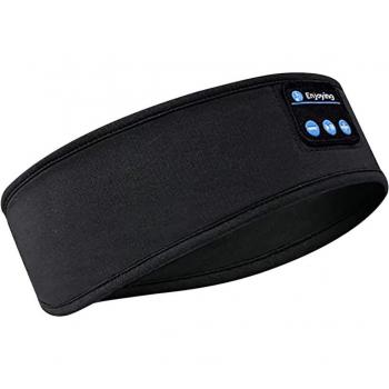 Auriculares deportivos Bluetooth con diadema fina, suave, elástica, cómoda e inalámbrica y máscara de ojos para dormir de lado