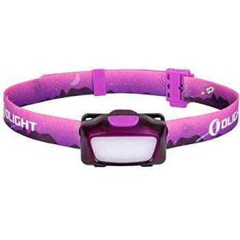 Linterna frontal LED Olight H05 Lite 45 lum Edición Rosa, ligera, 5 modos de iluminación, diadema ajustable, alimentada por 2 pilas AAA