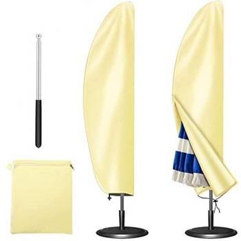 RATEL Funda Protectora de Sombrilla, Funda Protectora de Parasol con Varilla, Tela Oxford Impermeable 420D y Cremallera, Anti-UV Resistente al Desgarro-260 * 40/50/64
