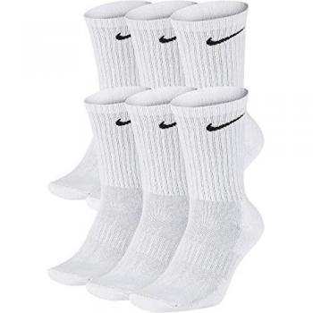 Nike Everyday Cushioned Crew Socks - Unisex - 6 Pack - White/Black - Size M