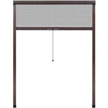 vidaXL Mosquitera marrón enrollable para ventanas, 140 x 170 cm