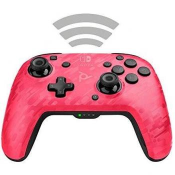 Mando inalámbrico de audio Faceoff Deluxe+ PDP para Switch en camuflaje rosa