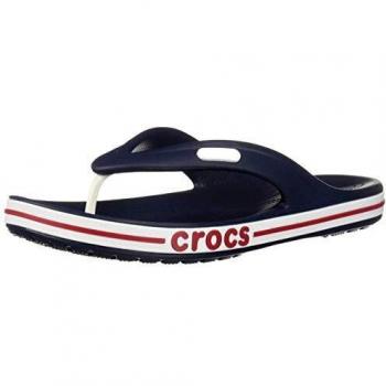 Crocs Bayaband Flip Flops - Men's Size M12 - Marine and White - 2cm Platform