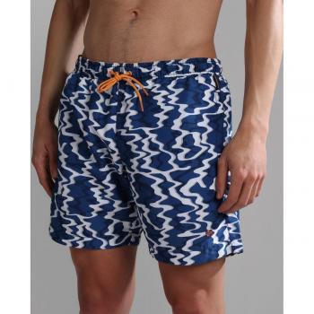 Bañador bóxer de hombre Napapijri V-Vail azul marino blanco - XXL