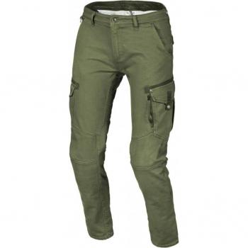 Macna Pantalones de Moto Takar Verdes - Pantalones textiles de moto, color verde, talla 30