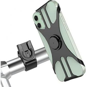 Soporte Movil Bici, 360° Rotación Soporte Movil Moto Bicicleta, Desmontable Anti Vibración Porta Telefono Motocicleta Montaña para iPhone, Samsung y Otro 4-6.7 Móvil