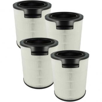 Filtro de Aire HEPA 13 con 4 Filtros de Carbón Activo para Purificador Philips FYM86030 - Negro y Blanco