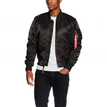 Chaqueta Bomber Slim MA-1 VF 59 Negra - 100% Nylon, Forro de Poliéster, Talla XXL