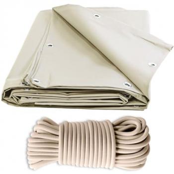 Pack Lona para Pérgola Marfil 3x4 m + Cuerda Elástica Marfil 20m - Lona Pérgola XP640PR con Garantía de 10 años