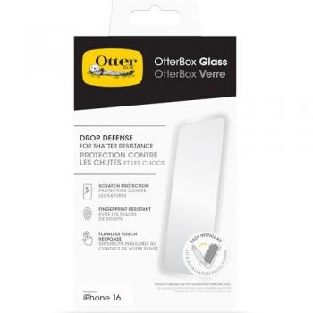 Protector de Pantalla de Cristal Templado Otterbox para Apple iPhone 16, Antihuellas, Antigolpes y Resistente a Arañazos