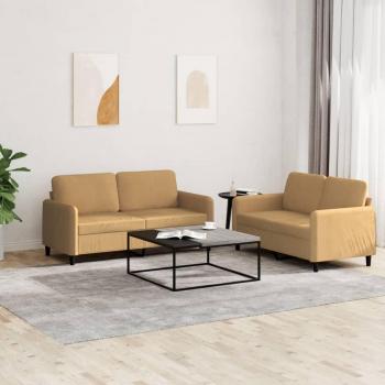 Conjunto de sofá de terciopelo marrón 2 piezas Vidaxl