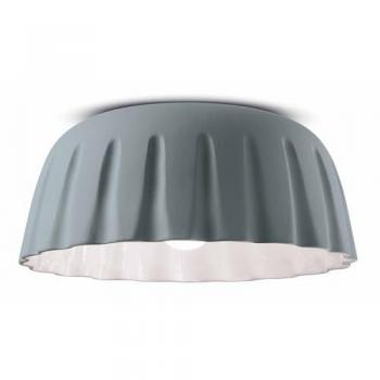 Plafón Madame Gres Cerámica 17 cm Gris Artesanal