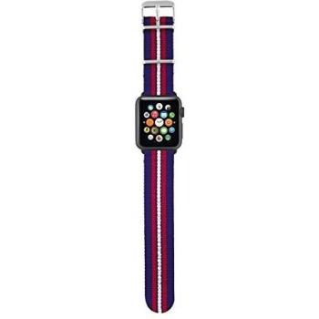Trust Urban - Correa de nylon para Apple Watch, 42 mm, color azul con rayas