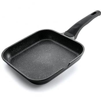 Lacor - 24127 - Asador Liso Eco Piedra 28 cm - Negro