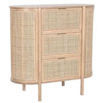 Cajonera Moderna Home ESPRIT de Madera de Caucho Natural 80 x 39 x 80 cm
