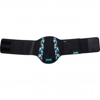 Cinturón de Riñón iXS para Mujer - Negro-Turquesa, Diseño Shaped, Talla 2XL, Color Negro-Azul