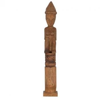 Figura Decorativa Natural Africano 14 x 14 x 88,5 cm