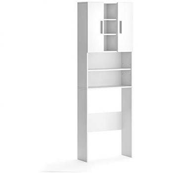 Armario para Lavadora Luis, Blanco, 190 x 64 cm - Mueble de Baño Vicco