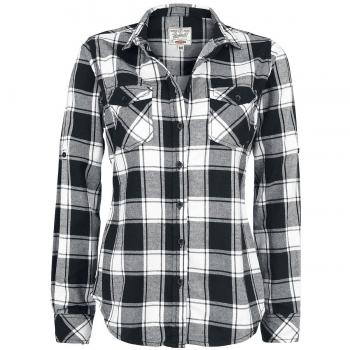 Brandit Amy Flannel Check Shirt for Women - Black and White - Sizes S to 5XL