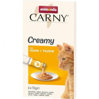 Animonda Carny Adult Creamy Snack para Gatos - Pollo y Taurina, Pack Económico 24 x 15 g