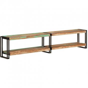 Mueble de TV vidaXL de madera maciza reciclada en color negro, dimensiones 200x30x40 cm, ideal para salón y compatible con televisores