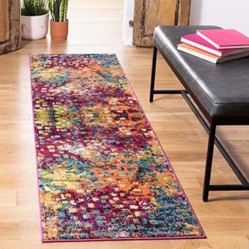 Safavieh Contemporary Pink/Multicolor Geometric Runner Rug 2'2 x 8'