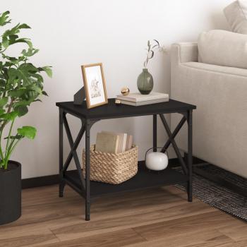 Mesa de centro negra 55x38x45 cm en madera contrachapada multicapa