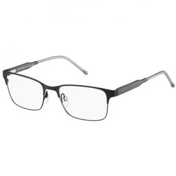 Tommy Hilfiger TH 1396 Rectangular Metal Eyeglasses for Men, Gray, 53mm Lens