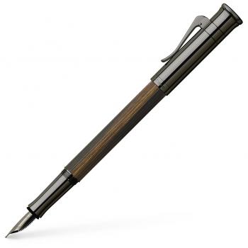 Graf Von Faber Castell Classic Macassar - Pluma estilográfica de madera con punta fina de 18 K