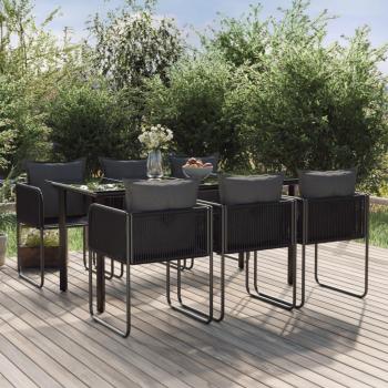 7-Piece Black Garden Dining Set