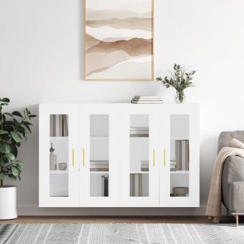 Armario de pared 2 piezas múltiples capas madera blanca vidaXL