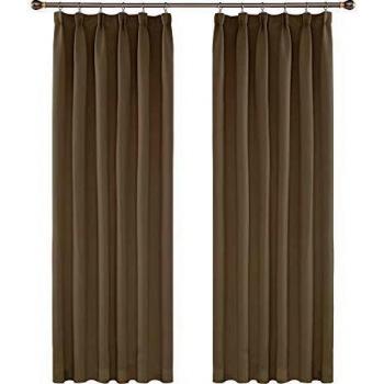 Amazon Brand - Umi Cortinas de Salón Térmicas Aislantes Dormitorio Decoración Ventanas para Habitacion Moderna Fruncido 2 Piezas 132x242cm Caqui