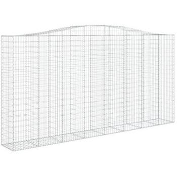 Cestas de gaviones 7 uds forma de arco hierro 400x50x200/220 cm Plateado