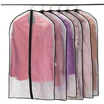 Niviy - Juego de 6 fundas semitransparente para ropa de 60 x 100 cm, tejido transpirable, de alta calidad, para almacenamiento de trajes, vestidos, abrigos, americanas, camisas, vestidos de noche
