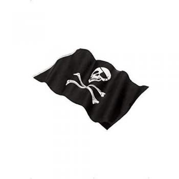 Smiffy's-22498 Bandera pirata 152x91cm / 5inx3in, con gran dibujo de calavera, color negro, No es applicable