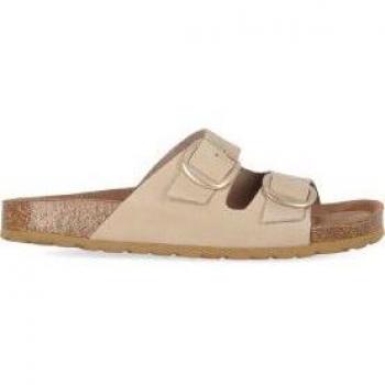 Sandalias planas de piel Chika10 Konil 01 en color arena