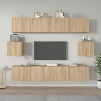 vidaXL Set de muebles para TV 6 piezas madera contrachapada roble sonoma