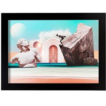 Lámina Artística Decorativa A4 con Ilustración de Puerta Estilo Collage para Decorar el Hogar, Salón, Habitaciones y Estudios