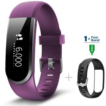 Pulsera Actividad [versión mejorada] con control de frecuencia cardíaca podómetro monitor, CHEREEKI Smartwatch pulsera inteligente de sueño compatible con sistema Android e iOS Smartphones