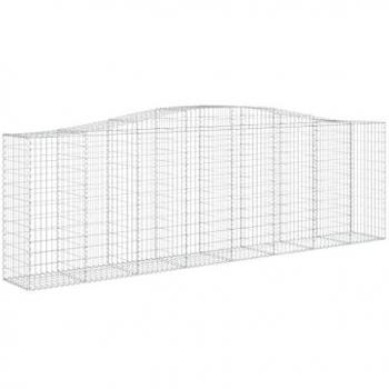 vidaXL Arched Gabion Baskets 8 pcs 400x50x120/140 cm Galvanised Iron