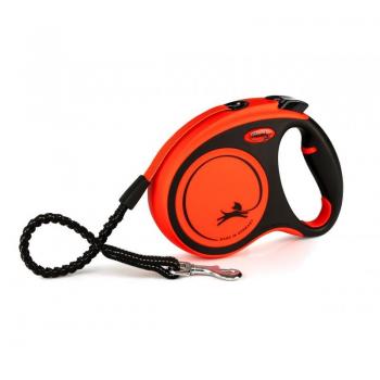 Correa para Perro Flexi XTREME Negra y Naranja de 3 metros