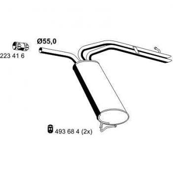 Silenciador trasero ERNST 048071 para Renault Trafic 2 y Opel Vivaro A Combi