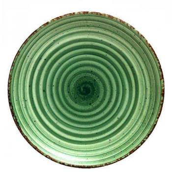 Plato Llano Llorca Eo Verde de Porcelana 27 cm - Caja con 6 Unidades